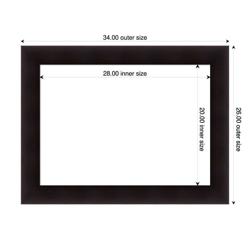 Amanti Art Portico Espresso Framed Dry Erase Magnetic Board - 34 x 26 in