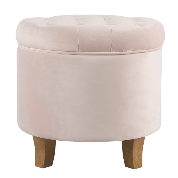 slide 9 of 12, Carbon Loft Hackback Velvet Tufted Pink Blush Round Storage Ottoman Pink