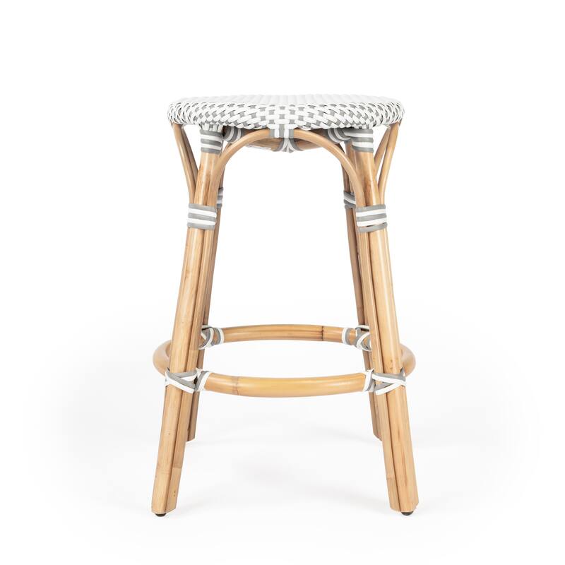 Tobias 24" Rattan Round Counter Stool