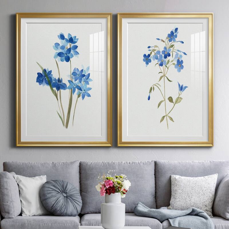 Blue Blossom Botanical I Premium Framed Print - Ready to Hang