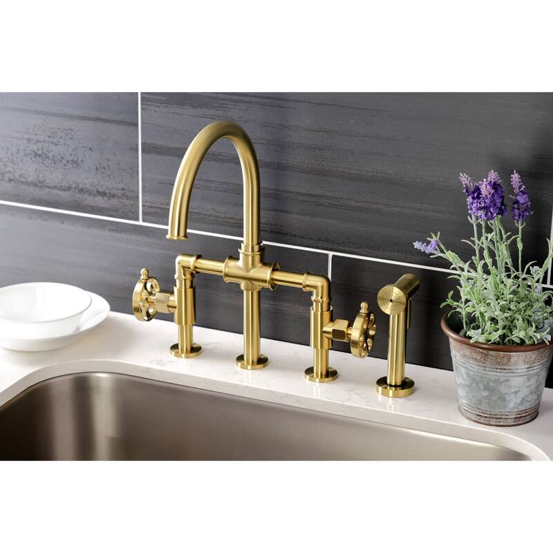 Kingston Brass KS233.RX Belknap 1.8 GPM Bridge Kitchen Faucet