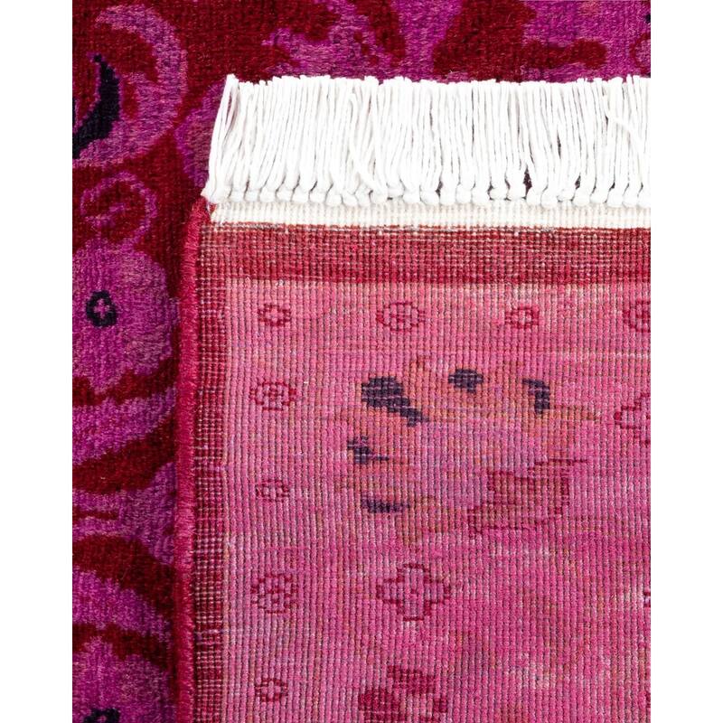 Overton Hand Knotted Wool Vintage Inspired Modern Contemporary Overdyed Pink Area Rug - 3' 1" x 5' 1"