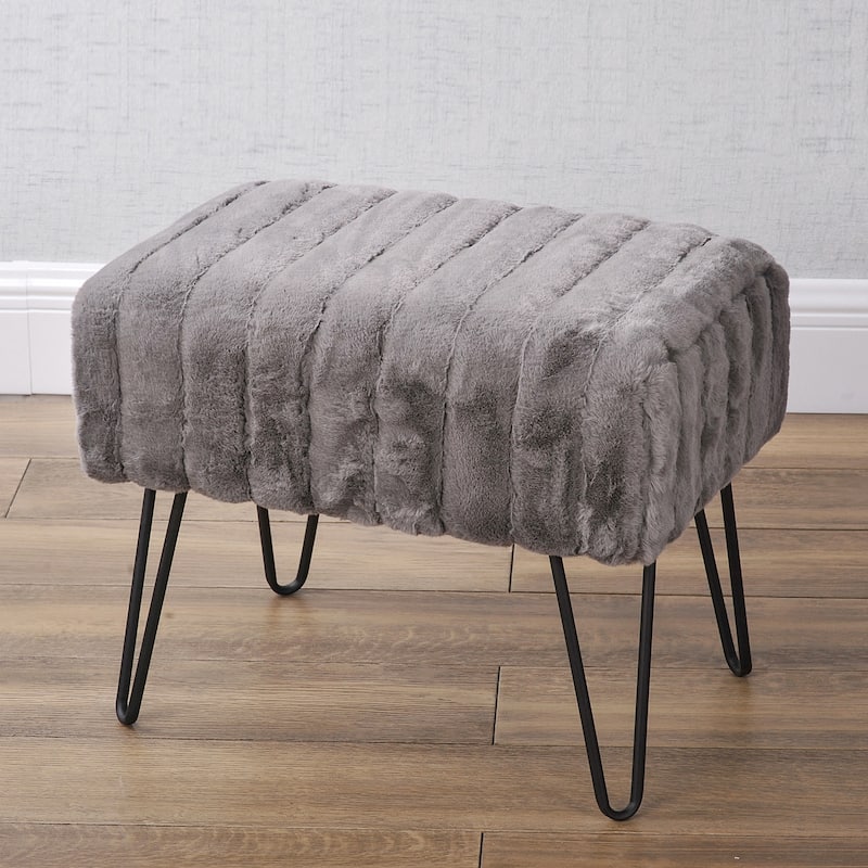 Serenta SuperMink Fauxfur Ottoman Bench