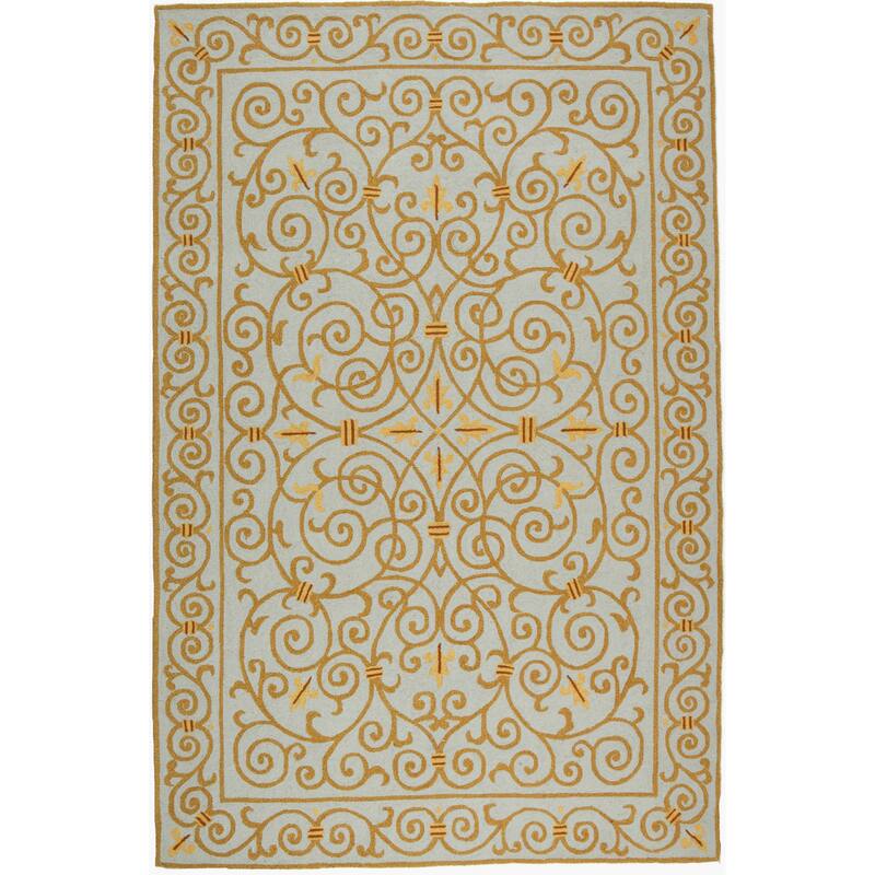 SAFAVIEH Hand-hooked Chelsea Joba Country Oriental Wool Rug - 6' x 9' - Light Blue - Runner/Rectangle