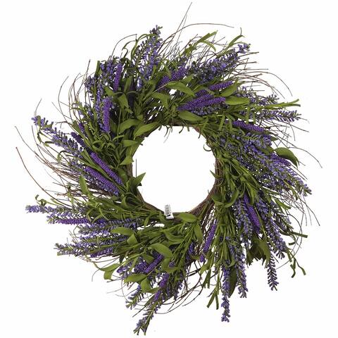 Enova Home 24" Lavender Mixed Artificial Flower Wreath