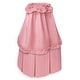 preview thumbnail 5 of 6, Badger Basket Kisses Rectangle Rocking Doll Bassinet - Pink/White