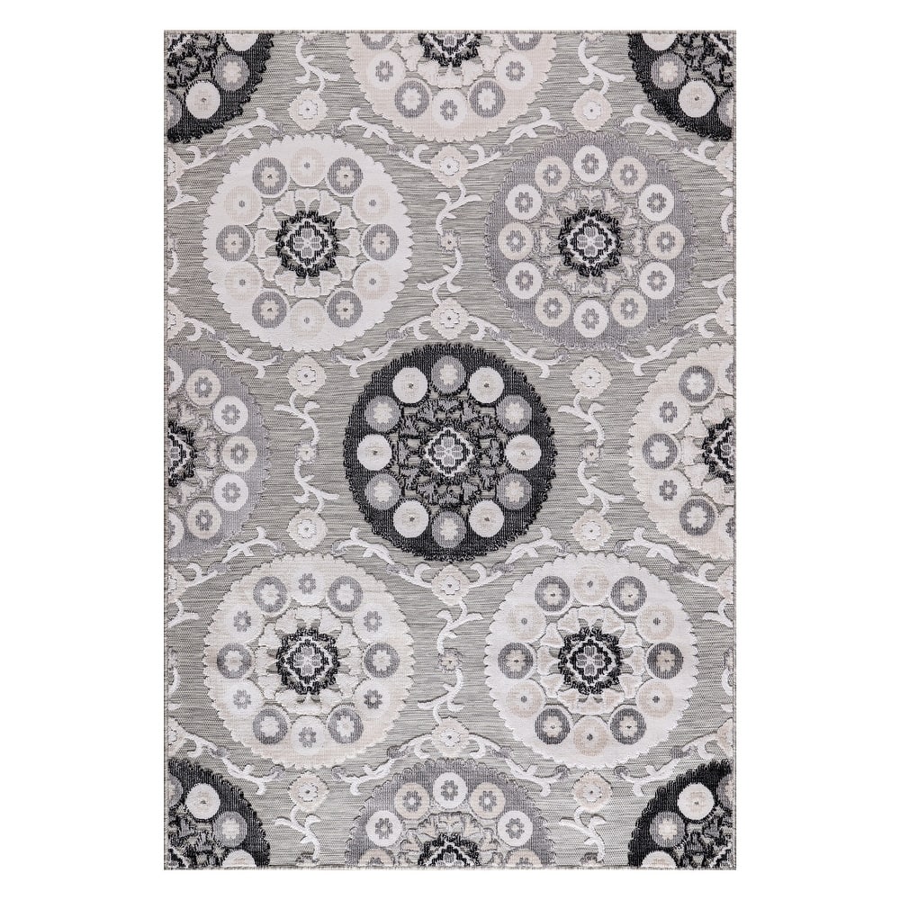 Beverly Rug Equator Medallion Bohemian Indoor Outdoor Area Rug