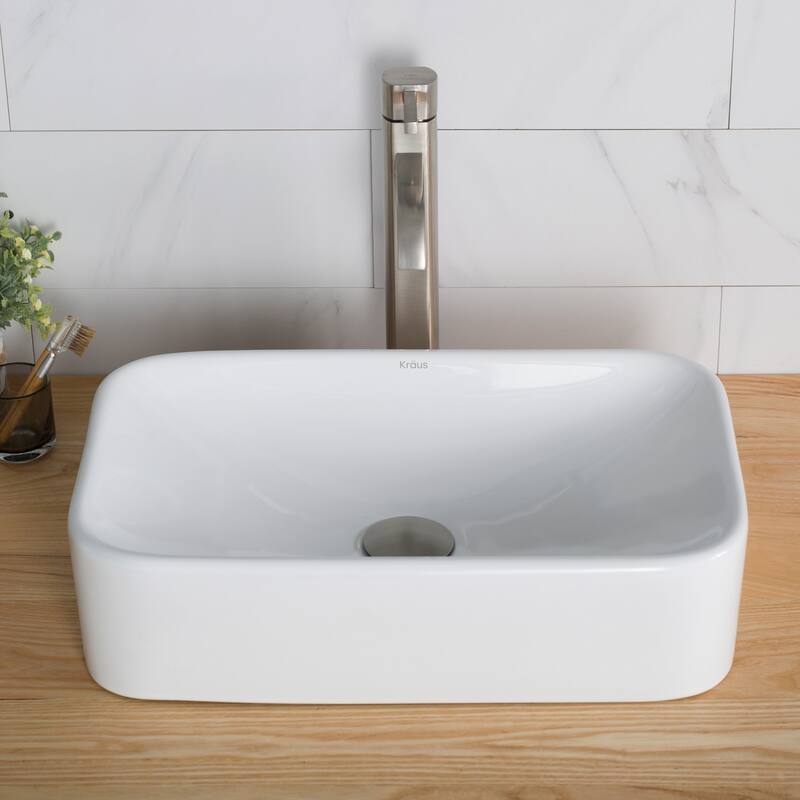 Kraus Bathroom Combo - 19-1/4" Ceramic Vessel Bathroom Sink With