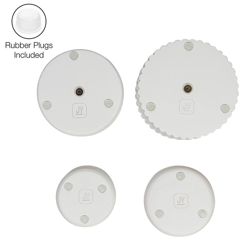 JONATHAN Y Silas Modern Minimalist Handmade Concrete Fluted Sculptural Cylinder Planter Set with Drainage Holes (Set of 4)