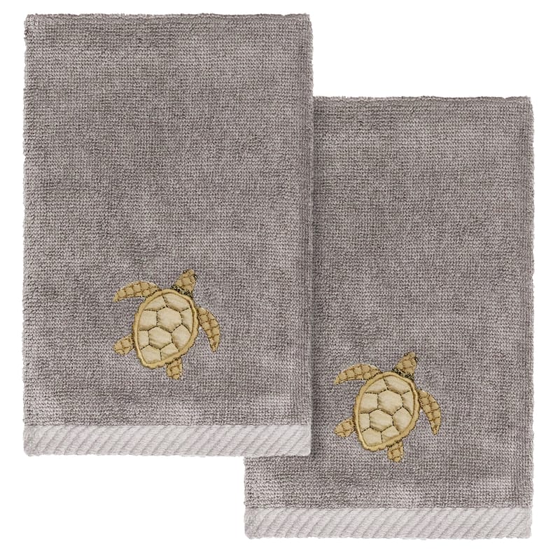 Authentic Hotel and Spa Tortuga 2PC Fingertip Towel Set - Charcoal