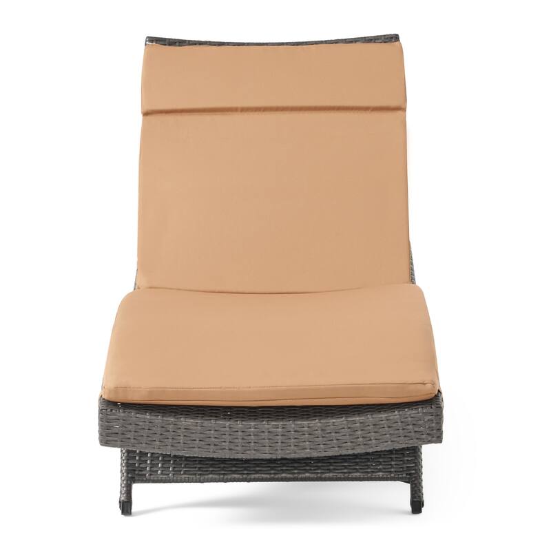 Salem Outdoor Wicker Adjustable Chaise Lounge with Cushion by Christopher Knight Home