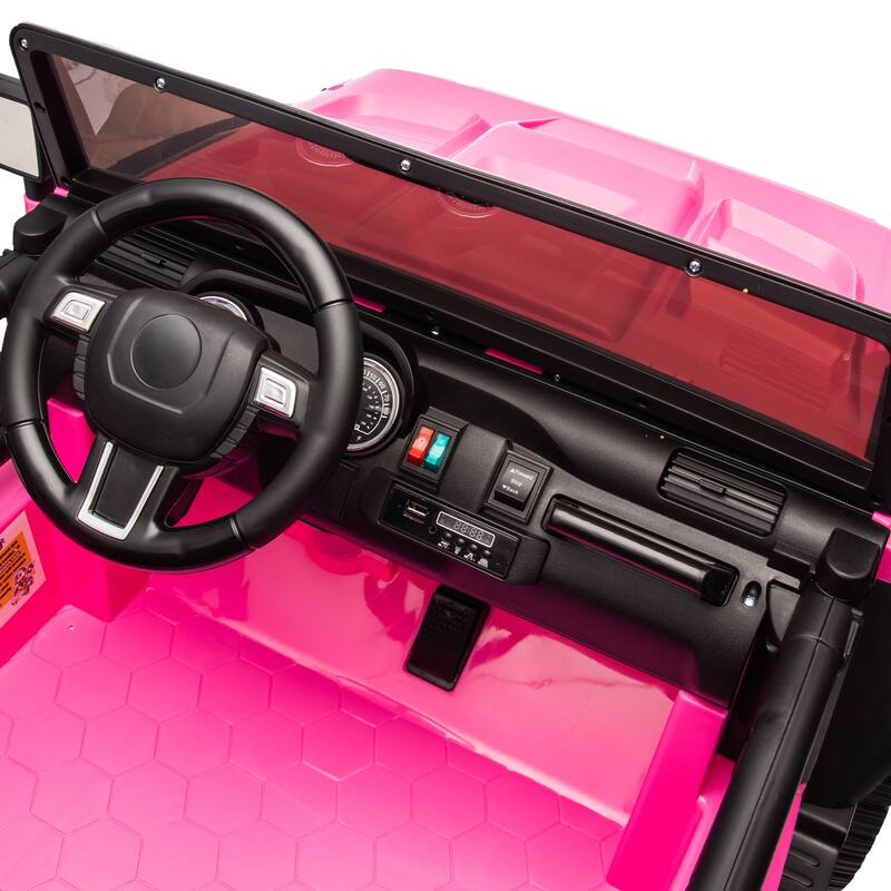24V Electric Ride-On Truck for Kids, Two-Seater, Parental Remote Control, MP3, Bluetooth, Ages 3+