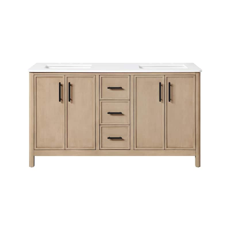 OVE Solas Bathroom Vanity with White Engineered Stone Top