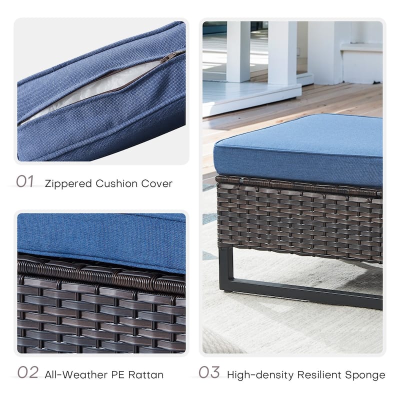 PE Rattan Sectional Sofa, High Back Outdoor Furniture Set