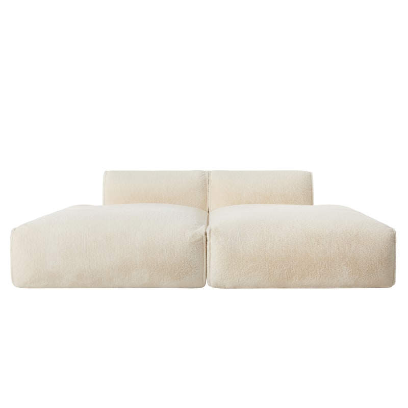 Oversized Modular Sectional Sofa,Fully Compressed,Spacious Foam-Filled Sofa Bed,2 PC Free Combination,No Assembly Required