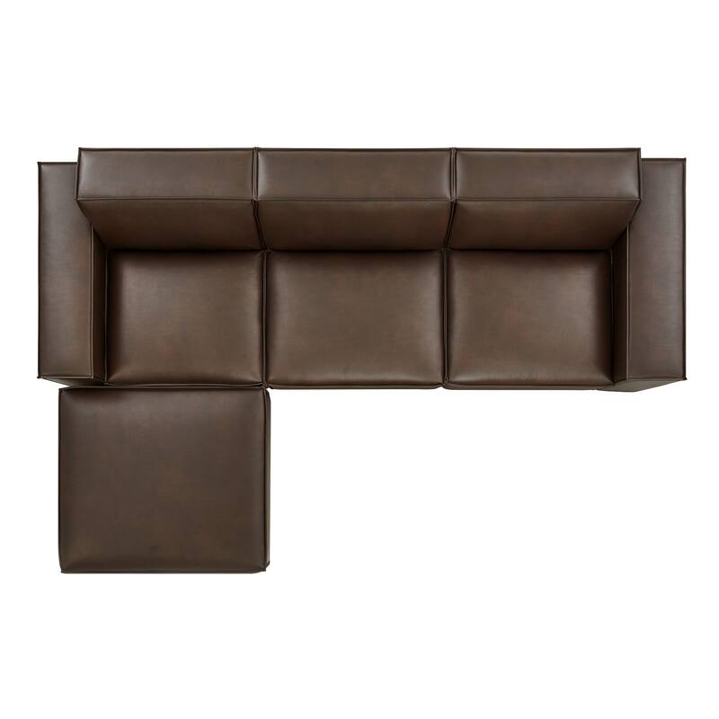 Restore 4-Piece Vegan Leather Modular Sofa Set with Ottoman