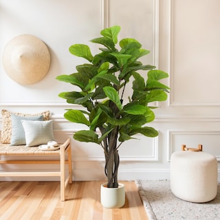 Christopher Knight Home - Elegant 51" Artificial Fiddle Leaf Fig Tree with Pot, Perfect for Home Interiors - Wood