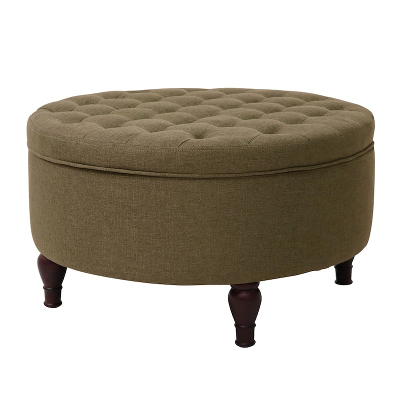 Maypex 32" Tufted Round Storage Cocktail Ottoman