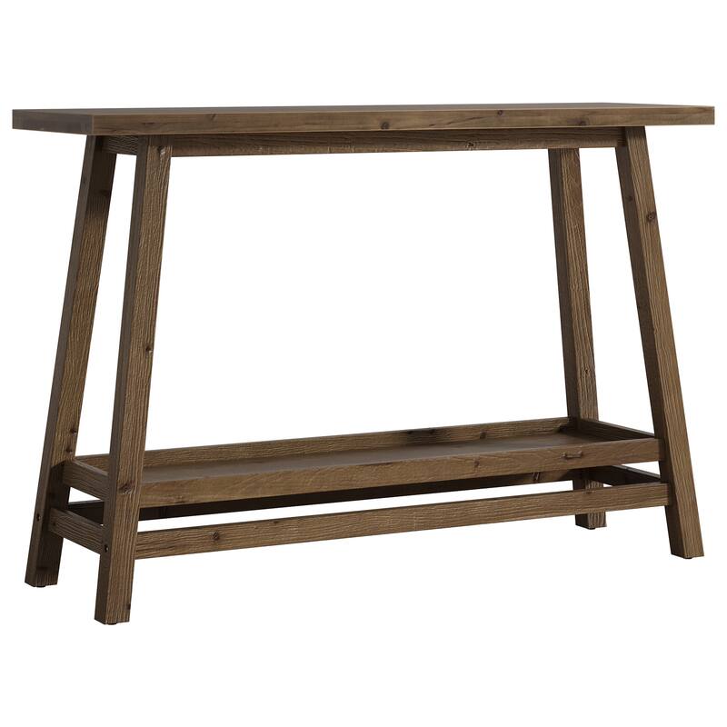 Solid Wood Entryway Table, Console Table with Storage Shelves, Behind Couch Sofa Table Hallway Foyer Accent Side Table