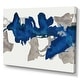 preview thumbnail 2 of 5, Designart "Gouache Sapphire on Gray" Modern Canvas Wall Art - Blue