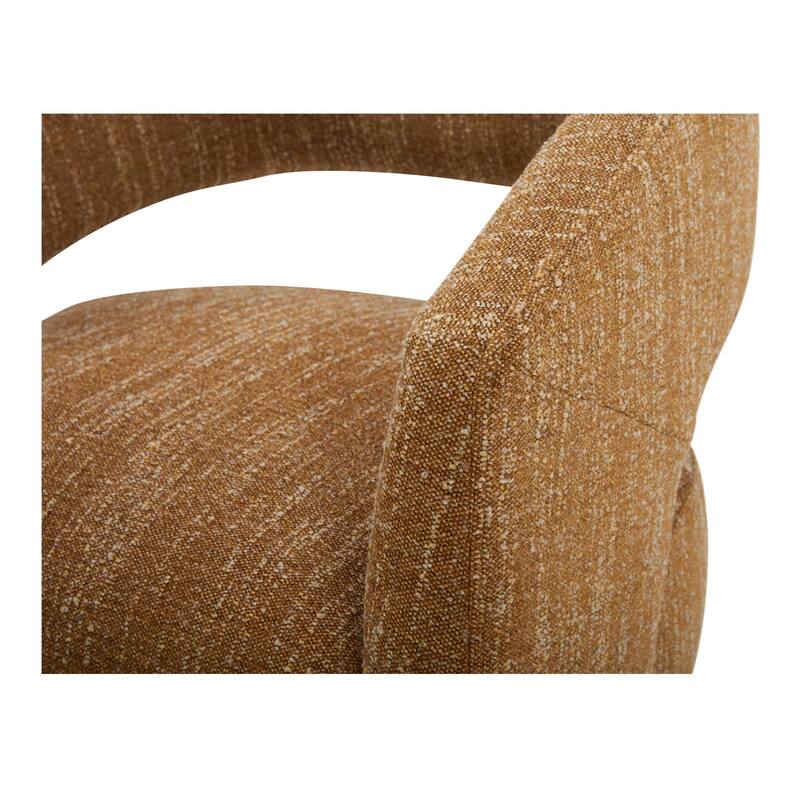 NADAAL STUDIOS Melisande,Rolling Dining Chair With Boucle Upholstery - 25.5"W x25.5"D x32.25"H