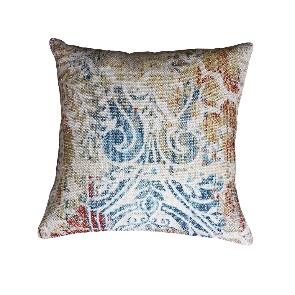 Hand Block Printed Cotton Accent Pillow To Fill 18x18 Feather Pillow Insert