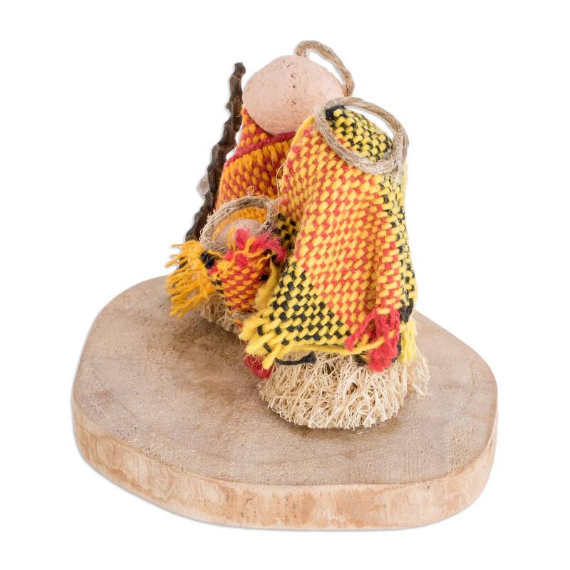 Novica Handmade Hopeful Love Natural Fiber Nativity Sculpture