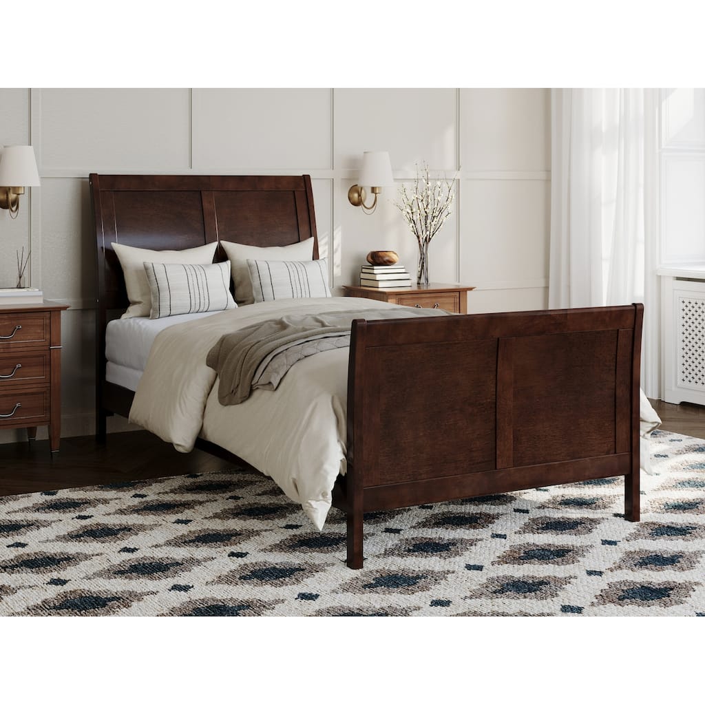 Portland Solid Wood Foundation Bed with Matching Footboard