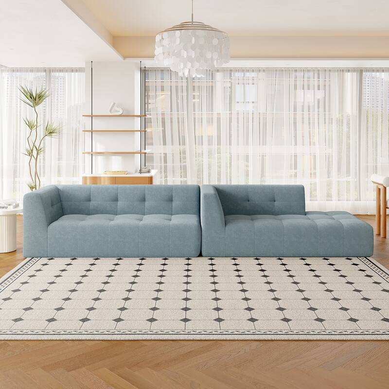 Modern Modular Combination Living Room Sofa Set with Compact Compression and Upholstered Sofa Bed for Studios or Apartments