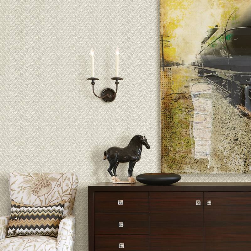 A-Street Prints Linen Ziggity Wallpaper