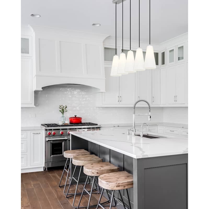 Farrell 5 Light Linear Chandelier in Brushed Nickel