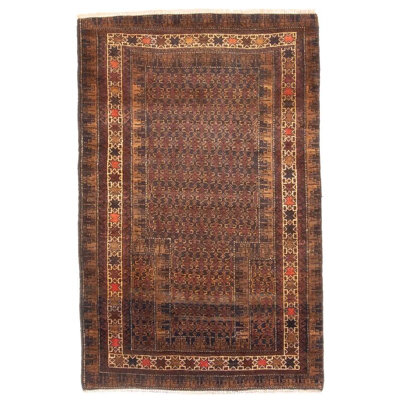 ECARPETGALLERY Hand-knotted Teimani Dark Navy Wool Rug - 2'9 x 4'4
