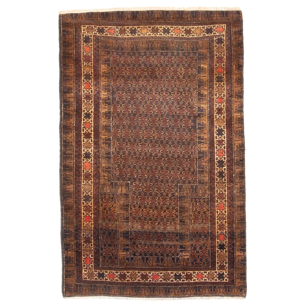 ECARPETGALLERY Hand-knotted Teimani Dark Navy Wool Rug - 2'9 x 4'4