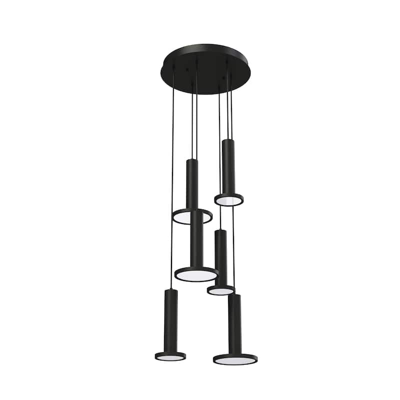 Luna Mixed Hextuple LED Pendant 120V - Black