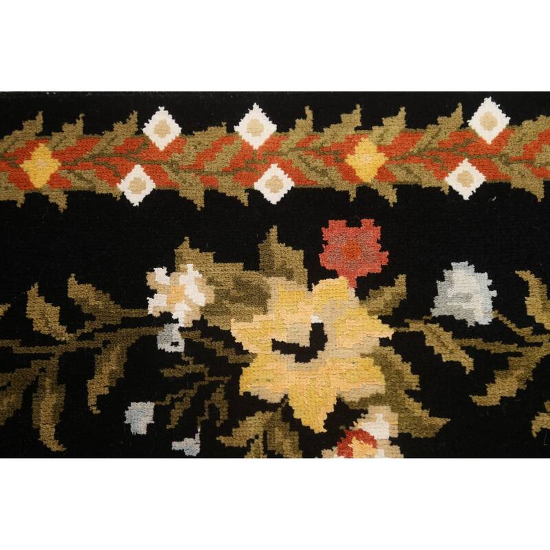 Vegetable Dye Wool/ Silk Aubusson Area Rug Hand-knotted Office Carpet - 5'9" x 8'2"