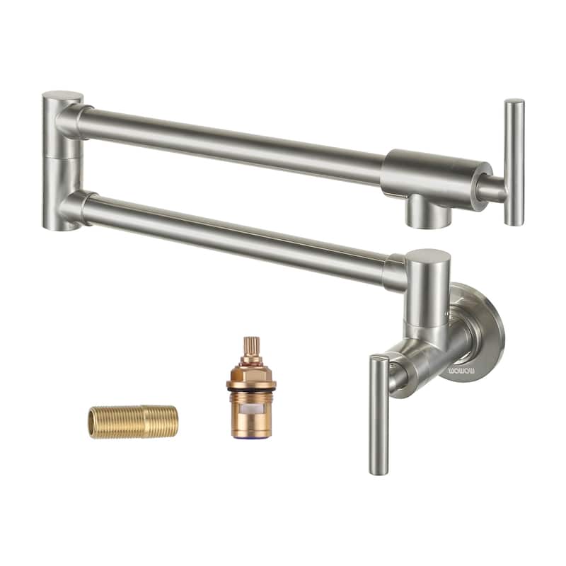 WOWOW Folding Wall Mount Faucets Stretchable - Brushed Nickel