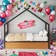 preview thumbnail 1 of 28, Metal Adorable House Full Size House Bed with Two Drawers,Kids and Baby Black