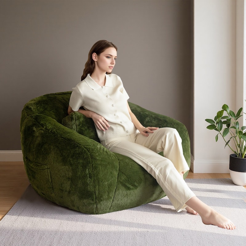 Giant Bean Bag Sofa Chair with a Pillow
