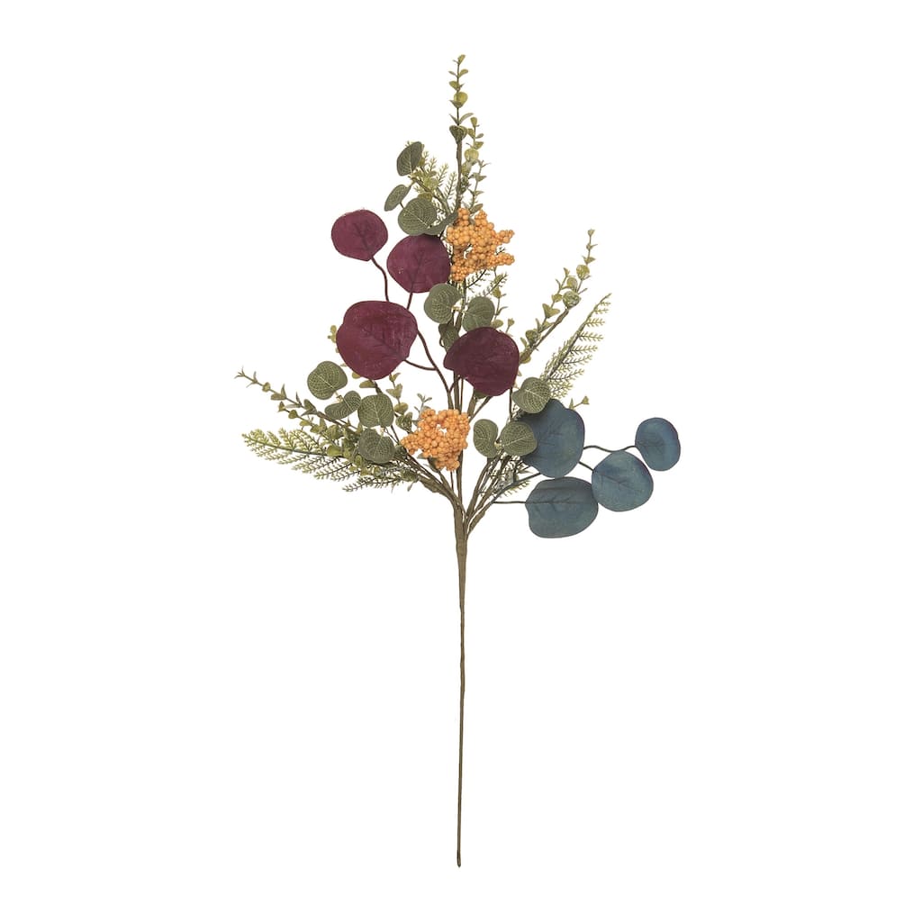 Transpac Polyester 24.02 in. Multicolor Harvest Plum and Floral Contrast Spray - Multi