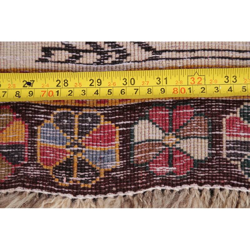 Hand Knotted Oriental 100% Wool Carpet Traditional Tribal Red Shiraz Area Rug - 5' 11'' X 4' 1''