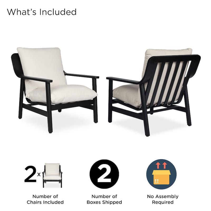 Pomona Outdoor Chair Set (2) with Sunbrella Cushions by Real Flame