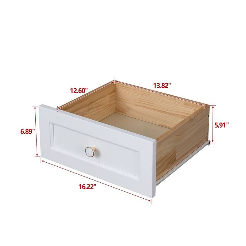 Modern Solid Wood Drawer Dresser with Retro Round Handles