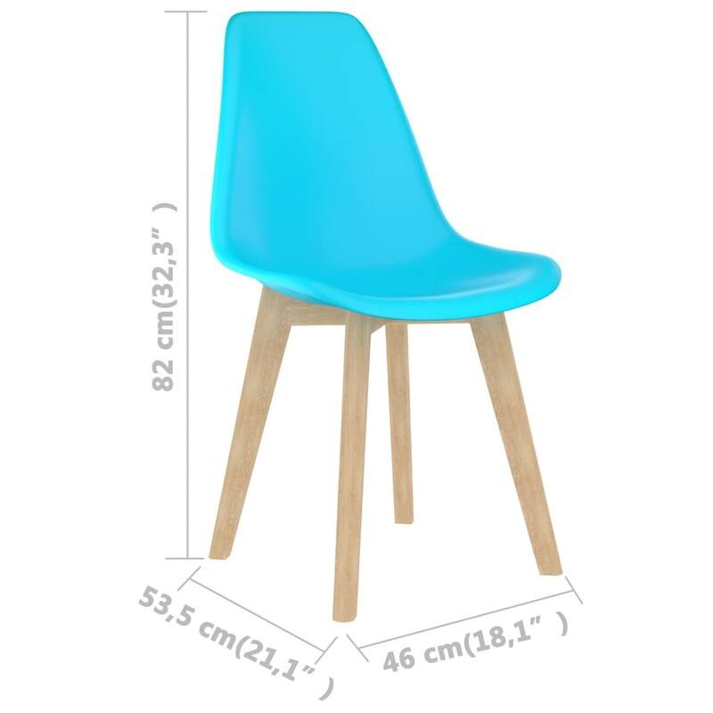 vidaXL Dining Chairs Accent Side Chair with Wooden Legs for Kitchen Plastic