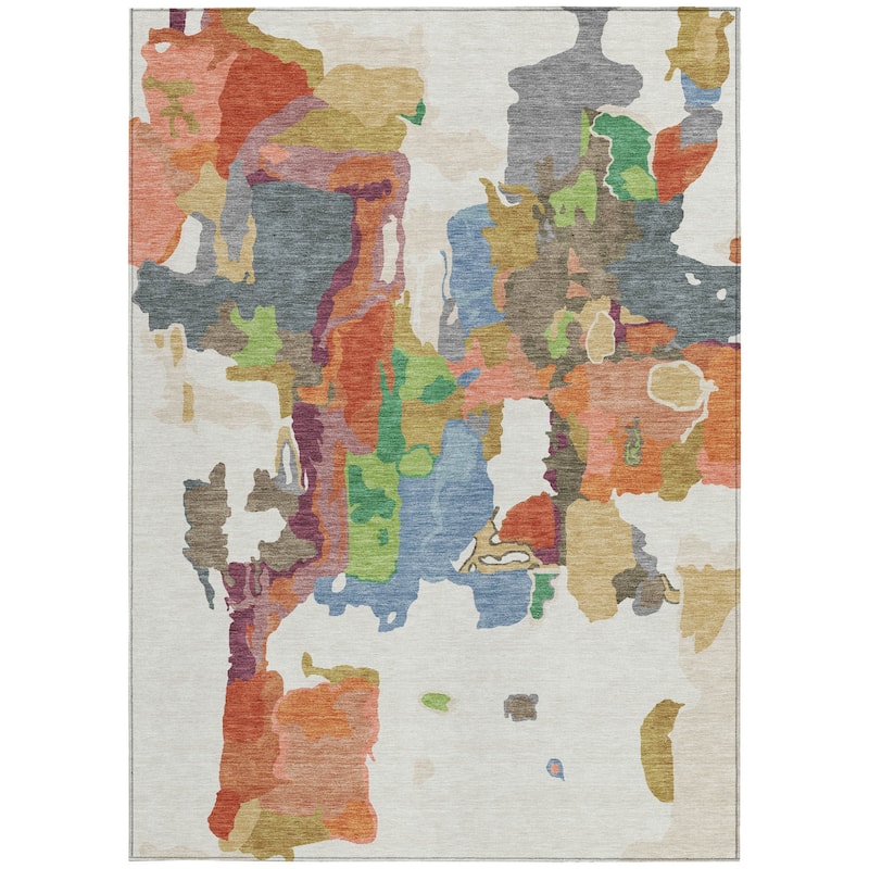 HomeRoots Abstract Transitional Rectangle Outdoor Rug