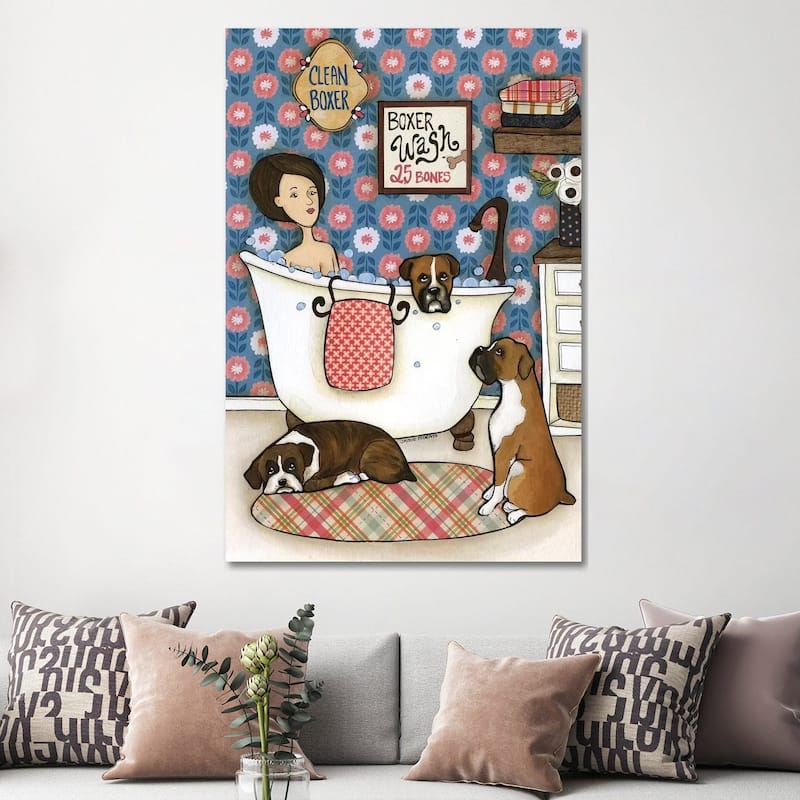 iCanvas "Boxer Wash" by Jamie Morath Canvas Print