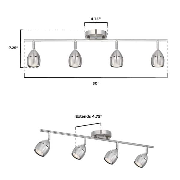 Westinghouse Lighting Borgata Four Light LED Track Light Kit, Brushed Nickel Finish - Brushed Nickel - 4-Light