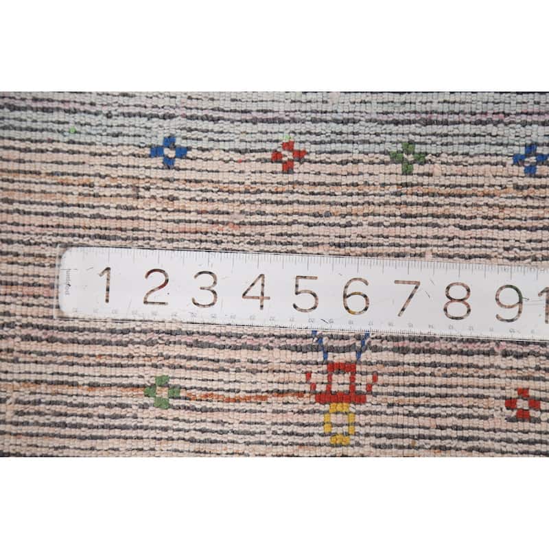 Tribal Brown Gabbeh Oriental Area Rug Handmade Wool Carpet - 8'1" x 9'8"