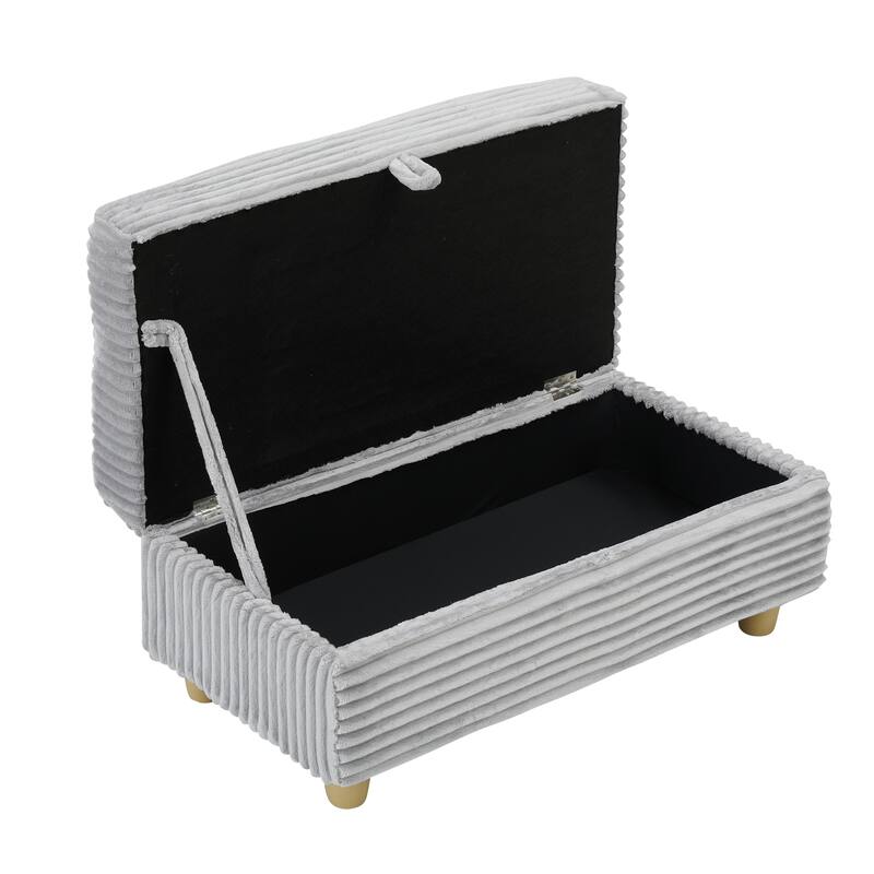 Corduroy Accent Chair & Storage Ottoman Set of 2, Single Sofa Armchair Lounge Chair with Pillows & Cup Holders