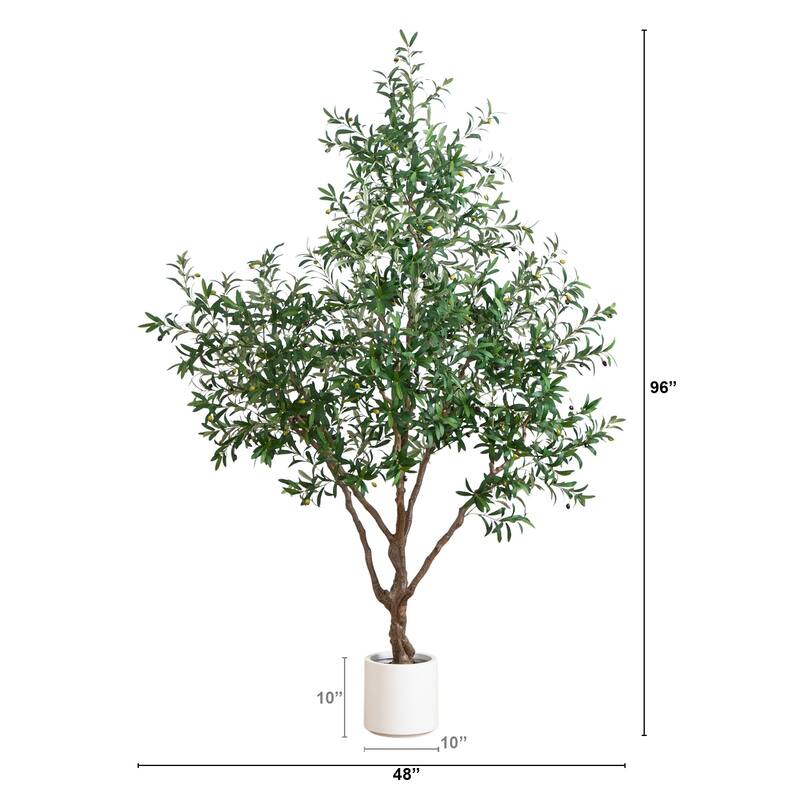Olive Artificial Tree with Planter - 8' - Unlit
