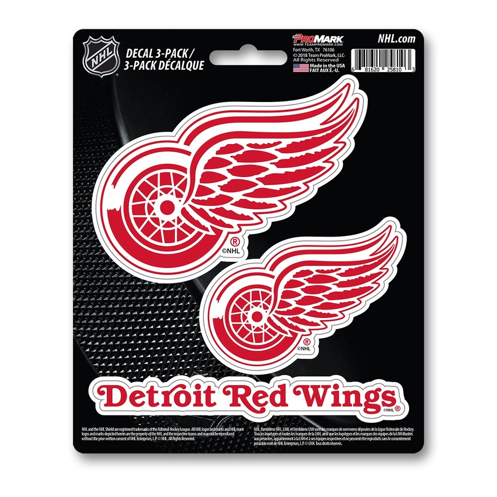 NHL – Detroit Red Wings 3 Piece Decal Sticker Pack (Universal – Universal – Universal)